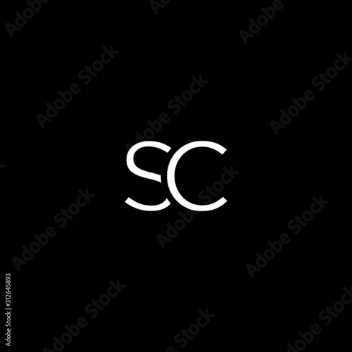 Creative unique minimal SC initial based letter icon logo photo