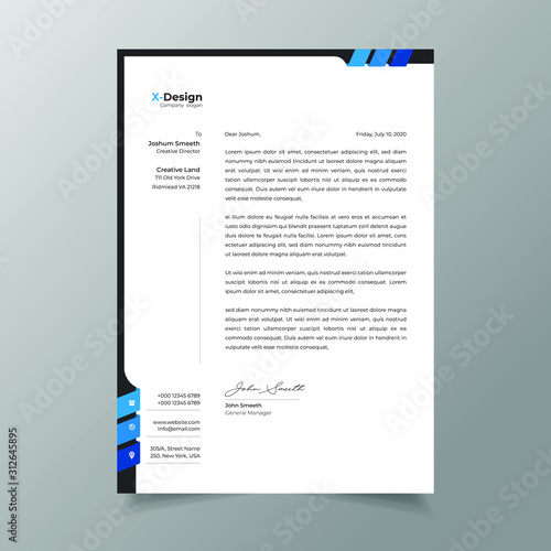 Minimalist Business Letterhead Design Template
