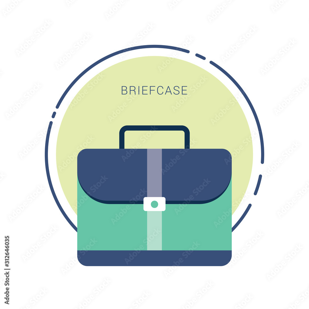 Briefcase business vector illustration in flat style.