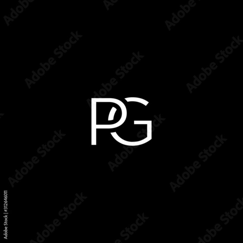 Creative unique minimal PG initial based letter icon logo