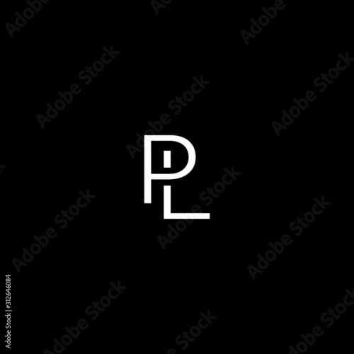 Creative unique minimal PL initial based letter icon logo