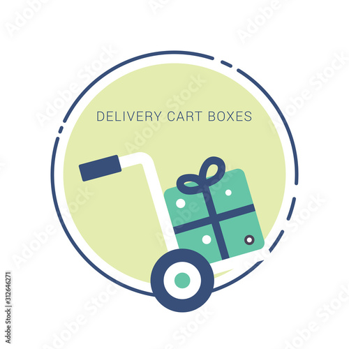 Handcart icon on white background