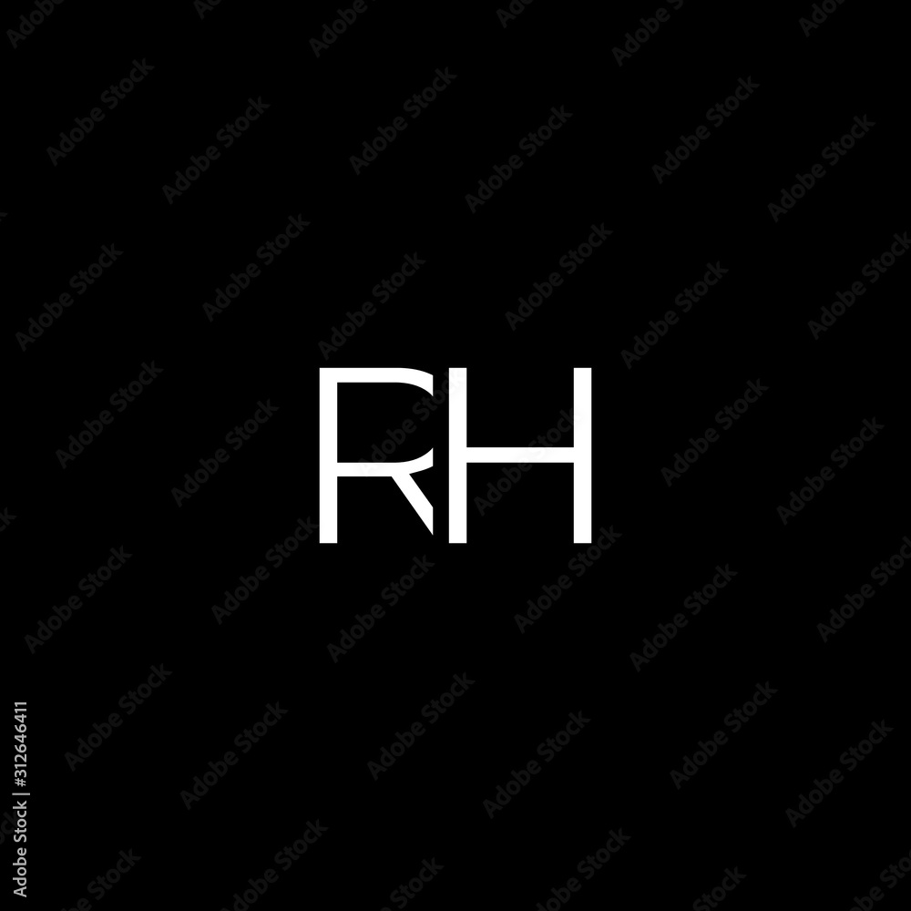 Modern unique minimal creative RH initial based letter icon logo Modern unique minimal creative RH initial based letter icon logo