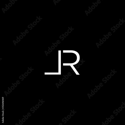 Modern unique minimal creative LR initial based letter icon logo