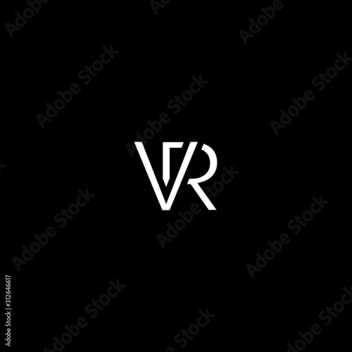 Modern unique minimal creative VR initial based letter icon logo