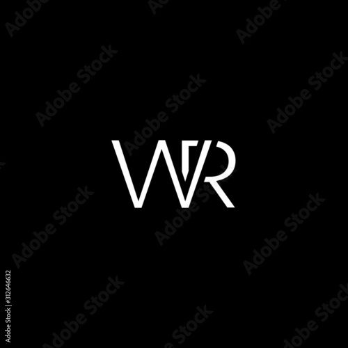 Modern unique minimal creative WR initial based letter icon logo