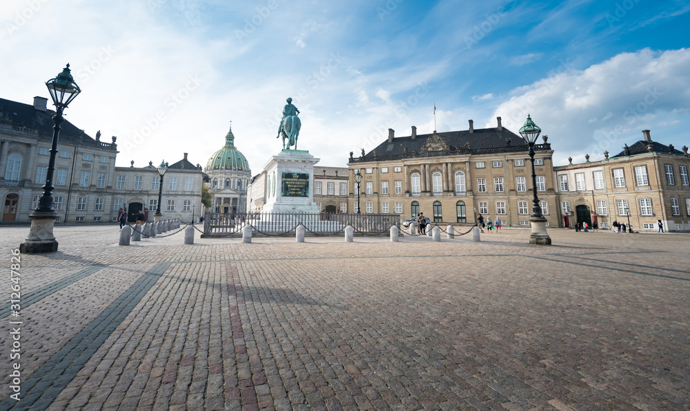 Amalienborg palace in Copenhagen, Denmark.