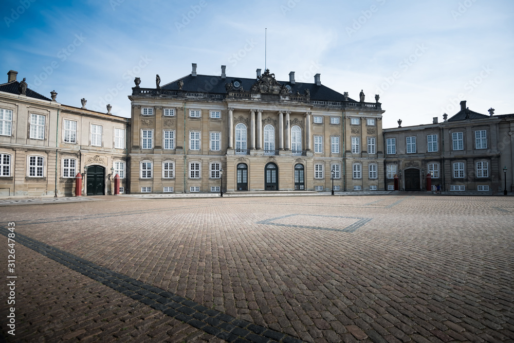 Amalienborg palace in Copenhagen, Denmark.