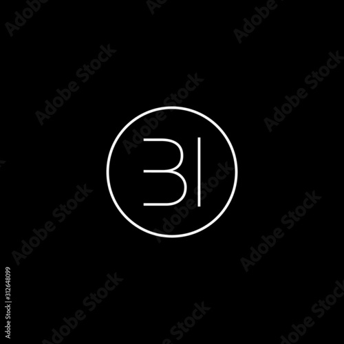 Unique minimal creative BI initial based letter icon logo