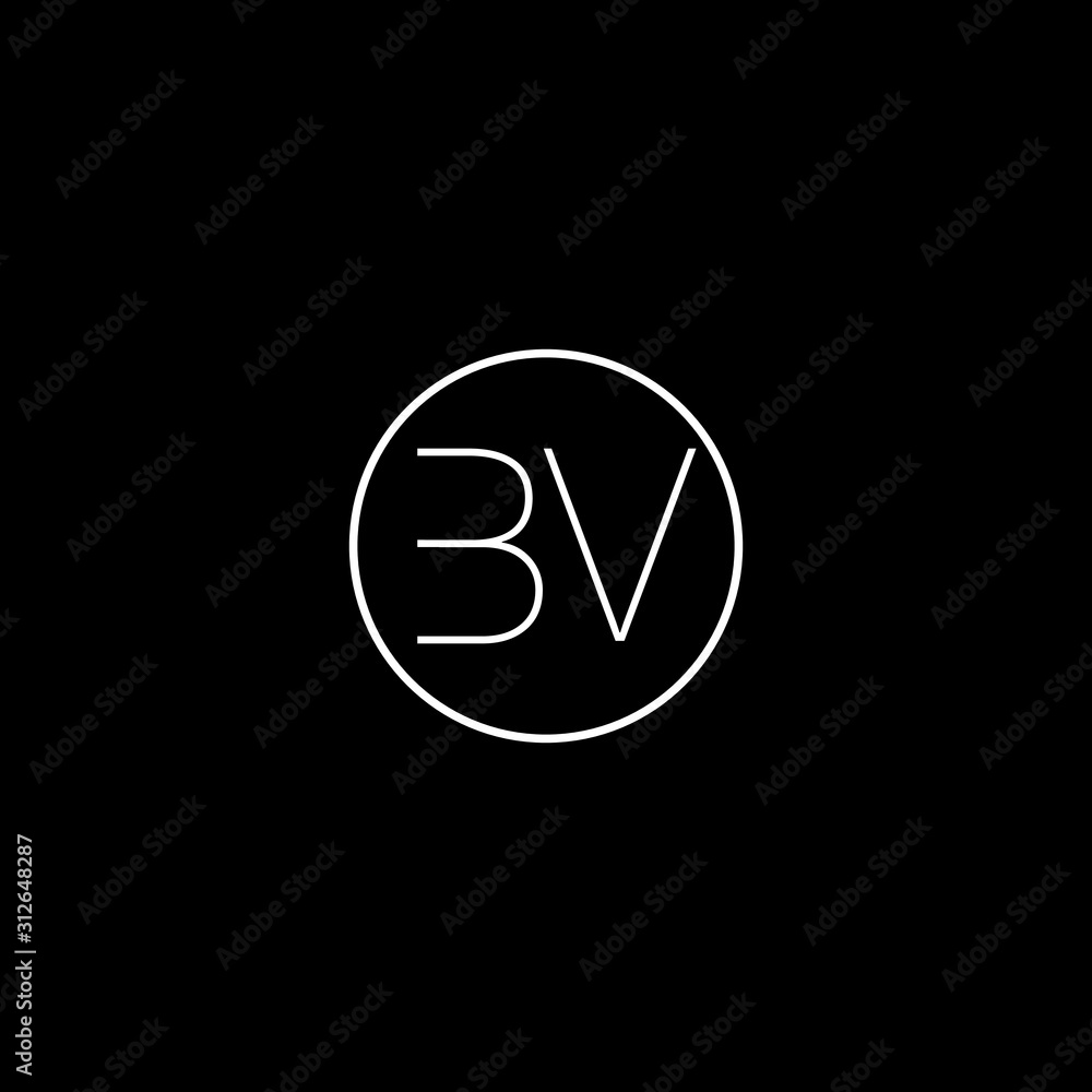 Unique minimal creative BV initial based letter icon logo Unique minimal creative BV initial based letter icon logo