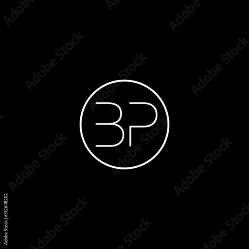 Unique minimal creative BP initial based letter icon logo