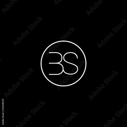 Unique minimal creative BS initial based letter icon logo