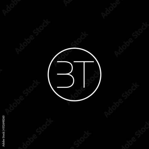 Unique minimal creative BT initial based letter icon logo