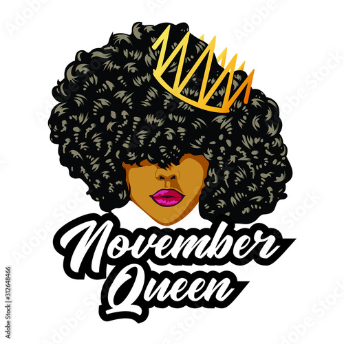 Beautiful November Queen design - VECTOR