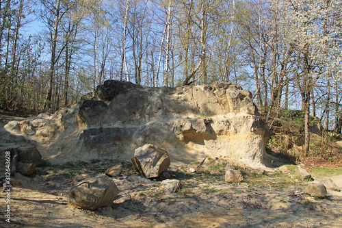 abandoned sand pit creating interesting environment, Hodonovice, Czech Republic photo