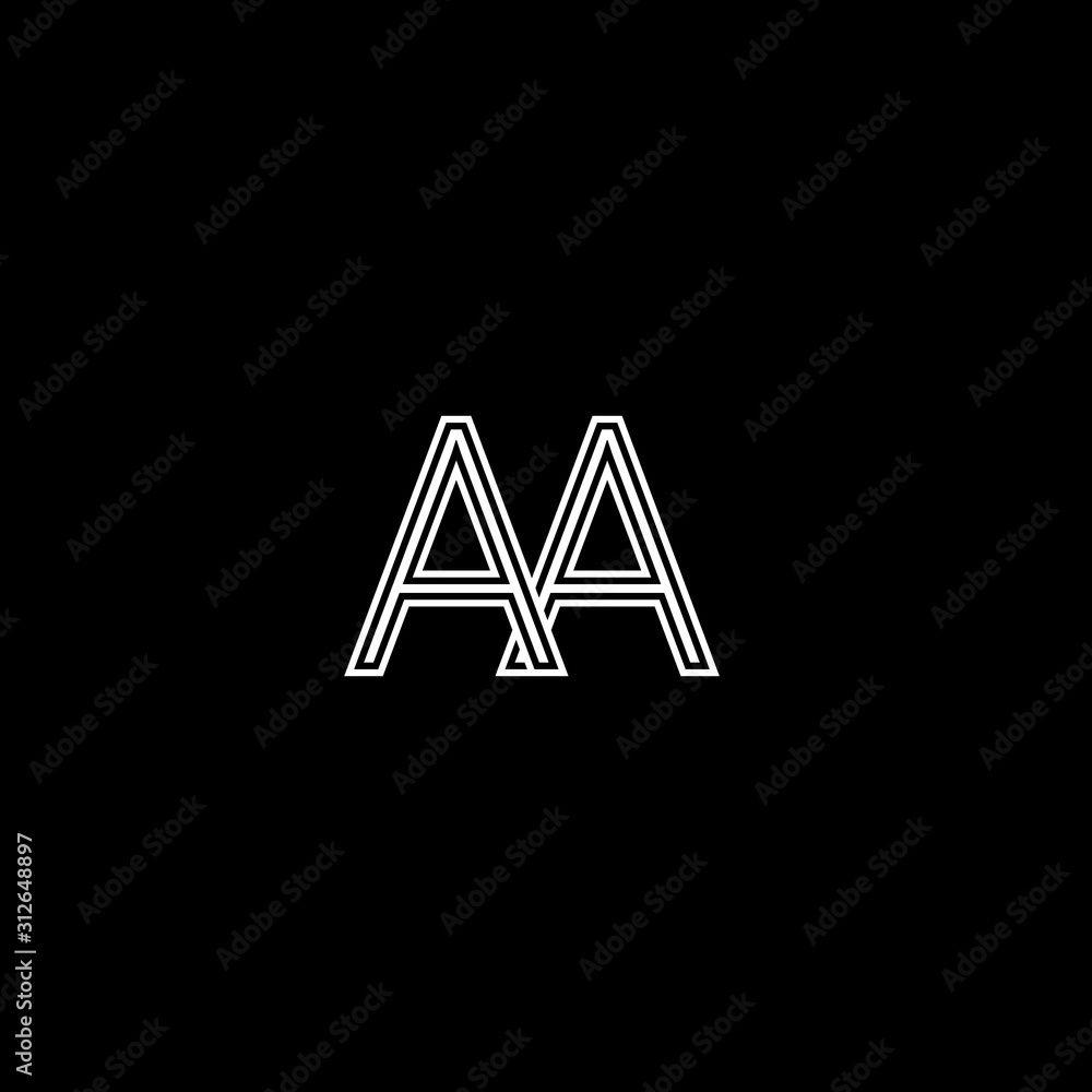 Creative minimal trendy AA initial based letter icon logo Creative minimal trendy AA initial based letter icon logo