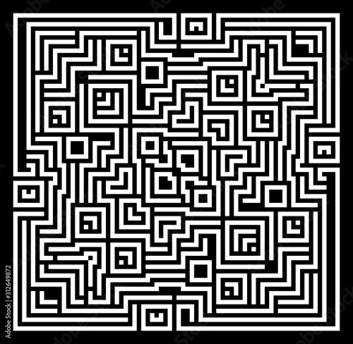 Texture of labyrinth on a black background