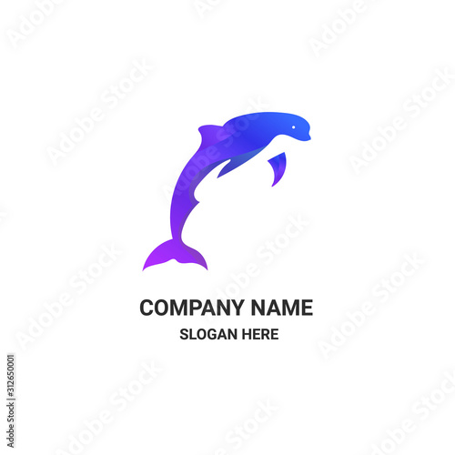 dolphin logo gradient style logo