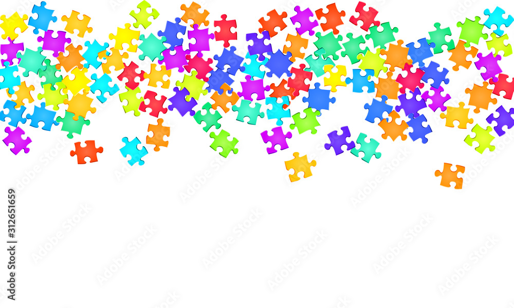 Game riddle jigsaw puzzle rainbow colors pieces 