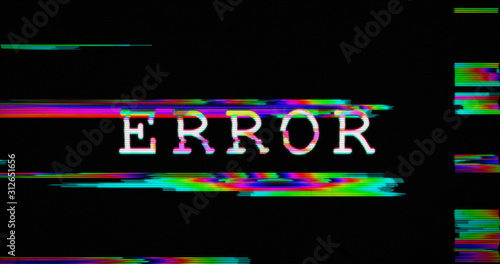 Modern glitch transition with error and no signal text