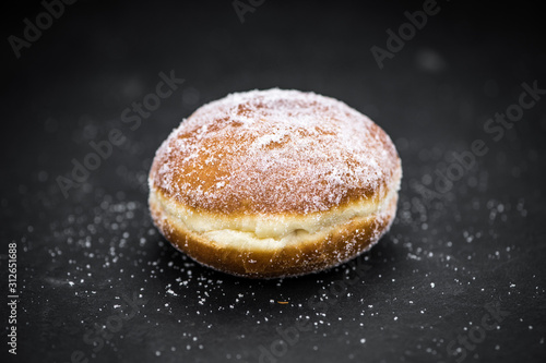 Obraz na płótnie Portion of fresh made Almond Flour on a slate slab (selective focus)