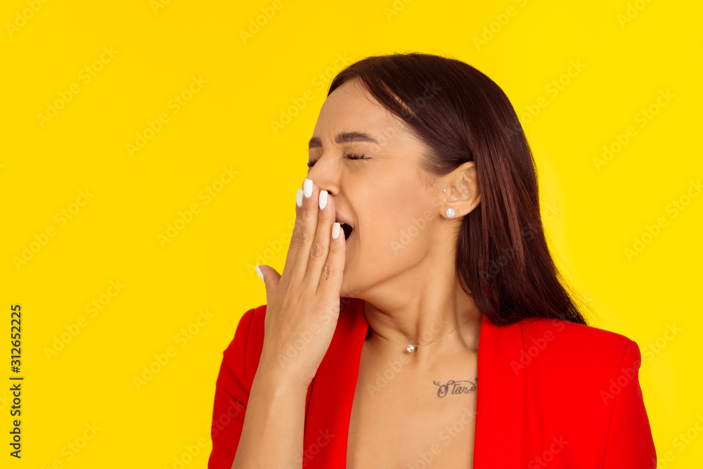 sleepy woman with wide open mouth yawning eyes closed sleepy woman with wide open mouth yawning eyes closed