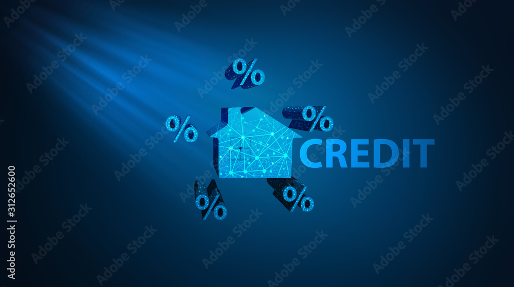 Fototapeta premium businessman and percent icon with home