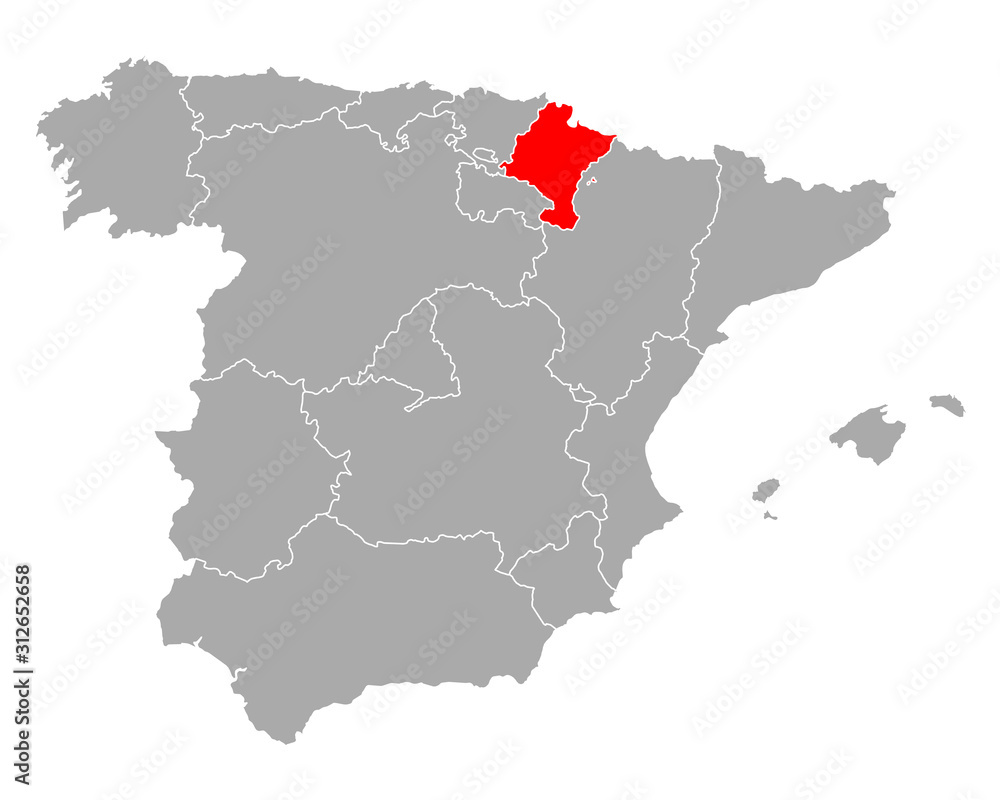 Karte von Navarra in Spanien Karte von Navarra in Spanien