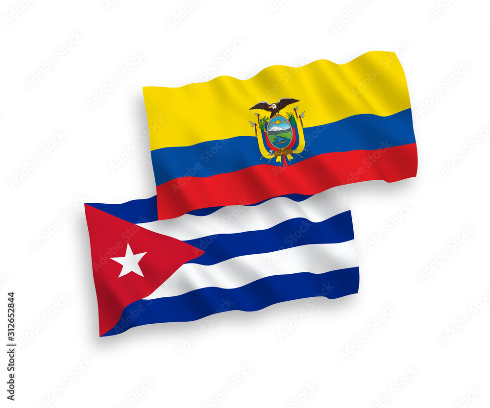Flags of Cuba and Ecuador on a white background Flags of Cuba and Ecuador on a white background