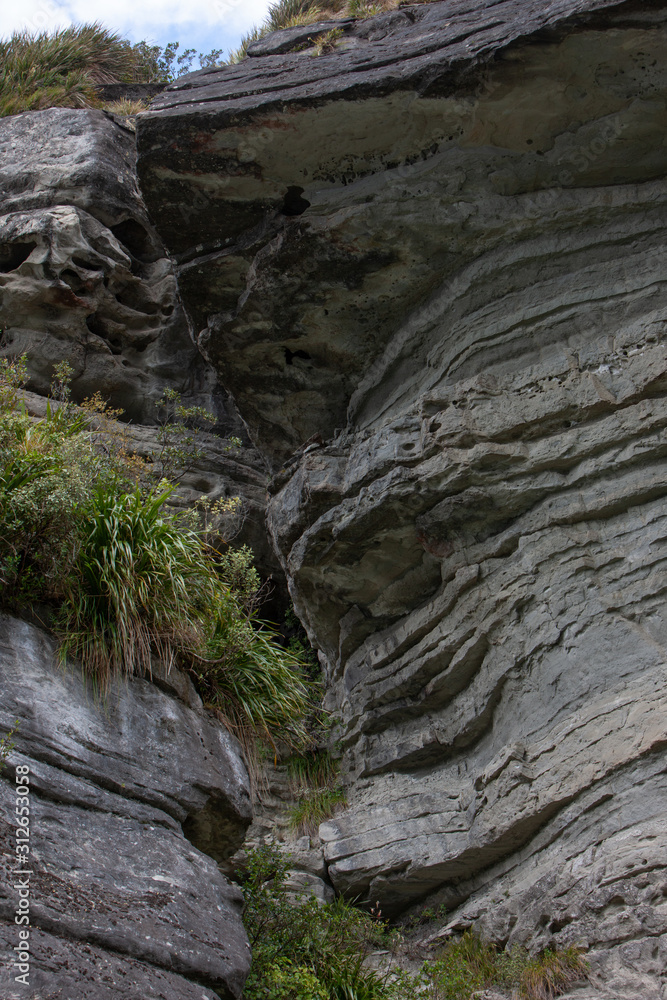 Te Urewera National Park. New Zealand. Rock formations