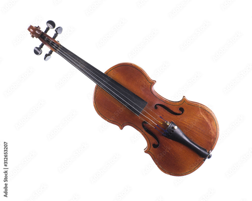Fototapeta premium vintage violin isolated on white background