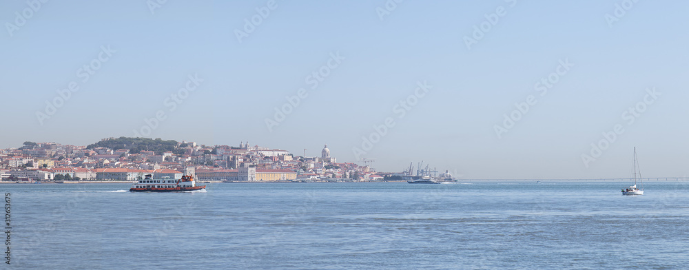 View over Lisbon from river Tagus