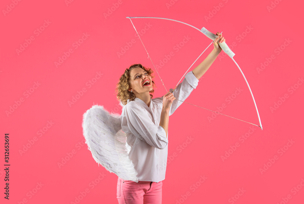Valentines day cupid. Cupid angel with bow and arrow. Valentines Day concept. Arrow of love. Cupid in valentine day. Cupid shoot love arrow with bow for valentine day. Female angel with bow and arrow. Valentines day cupid. Cupid angel with bow and arrow. Valentines Day concept. Arrow of love. Cupid in valentine day. Cupid shoot love arrow with bow for valentine day. Female angel with bow and arrow.