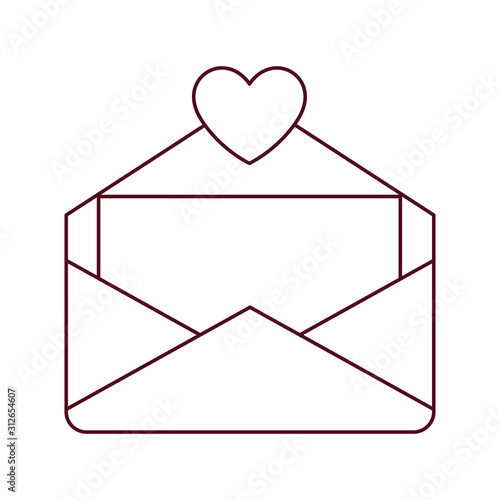 Isolated open love card vector design