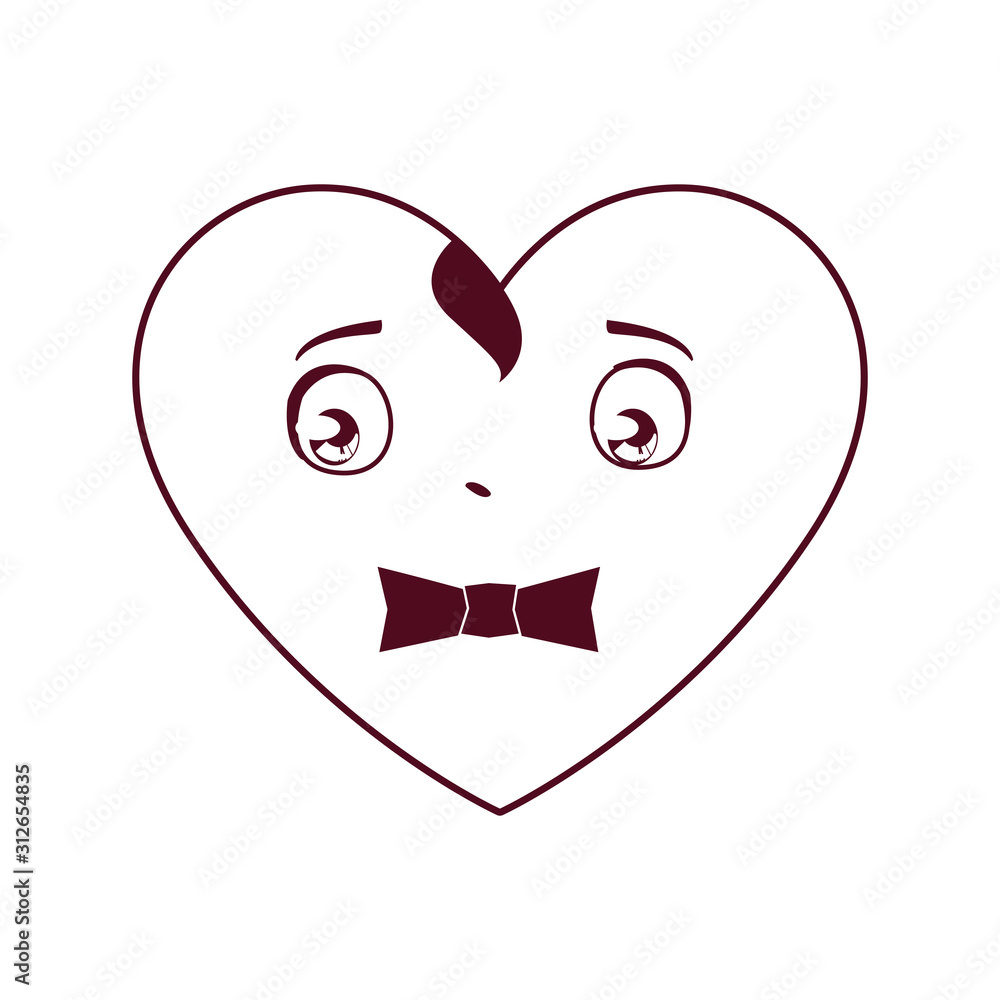 Isolated male heart cartoon vector design Isolated male heart cartoon vector design