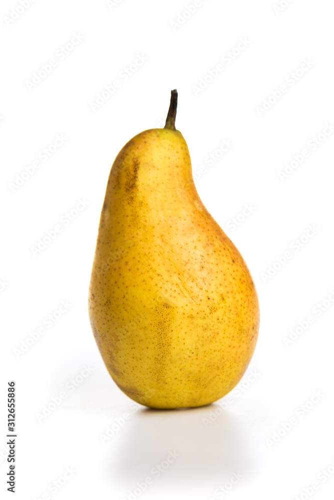 red-yellow ripe pear fruit isolated on a white background red-yellow ripe pear fruit isolated on a white background