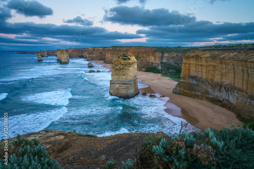 twelve apostles at sunrise, great ocean road in victoria, australia