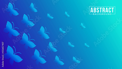 Modern Abstract 3D Butterfly Background. Template for websites, brochures, posters. Paper cut. 3D effect.
