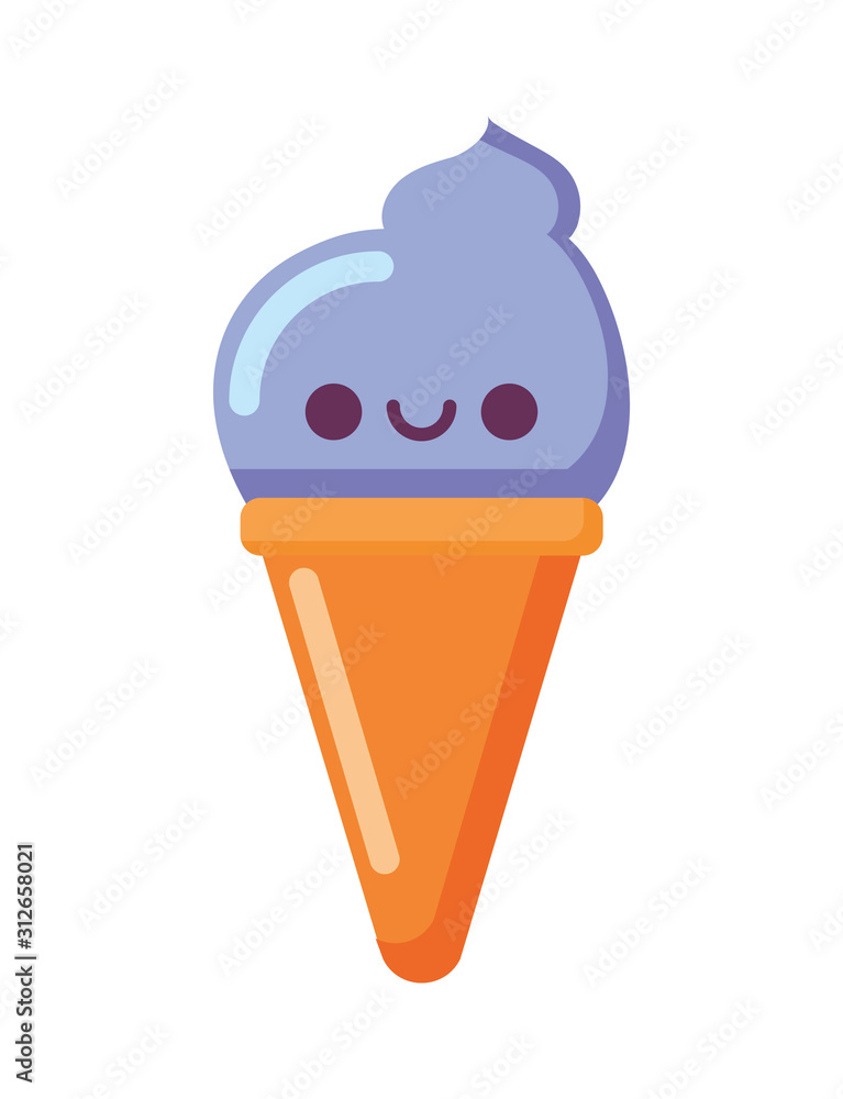 kawaii ice cream cartoon vector design