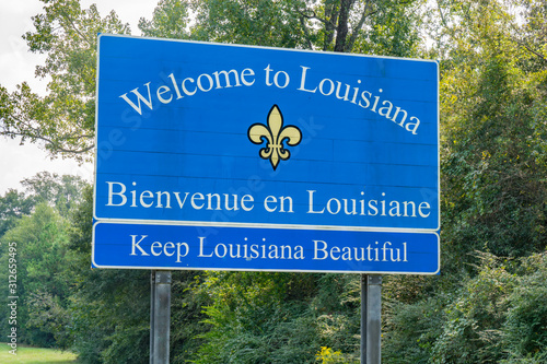 Canvastavla Welcome to Louisiana Sign