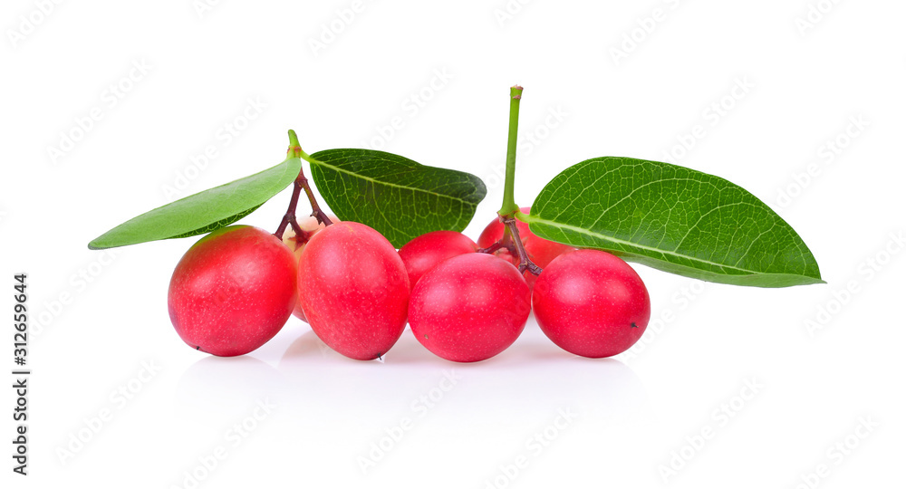 Karonda fruit on white background Karonda fruit on white background