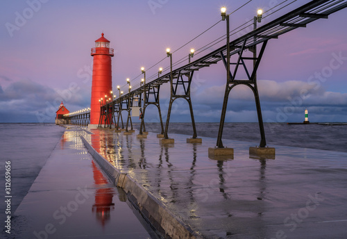 Grand Haven Lighthouse at sunrise