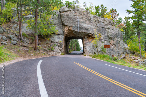 Tunnel in the Black Hills of South Dakota photo