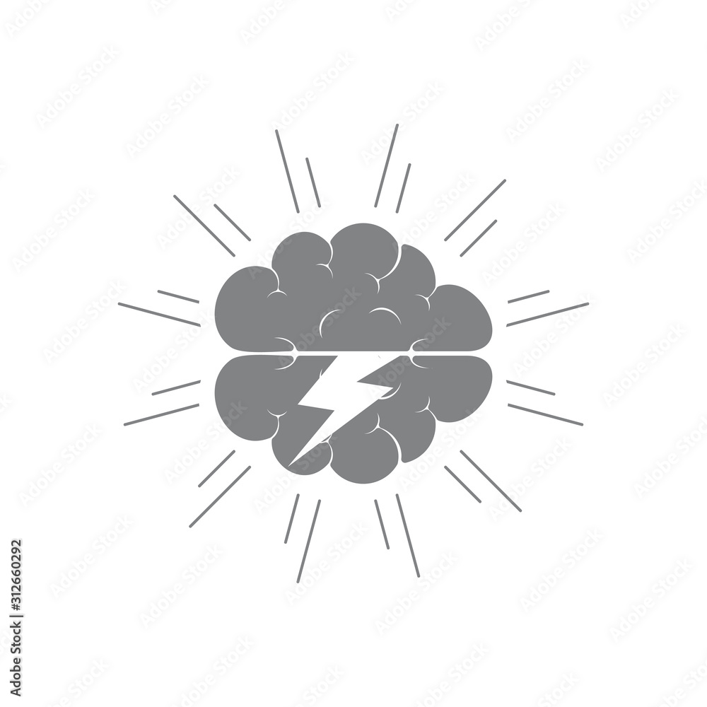 Fototapeta premium brain cloud storm symbol vector