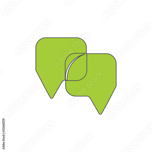 leaf bubble organic life leaf talk symbol vector