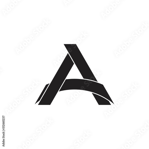 letter aa linked curves line simple logo vector