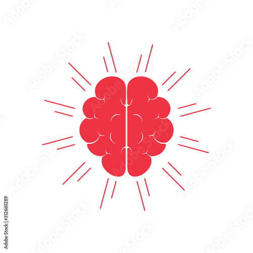 shine brain symbol logo vector