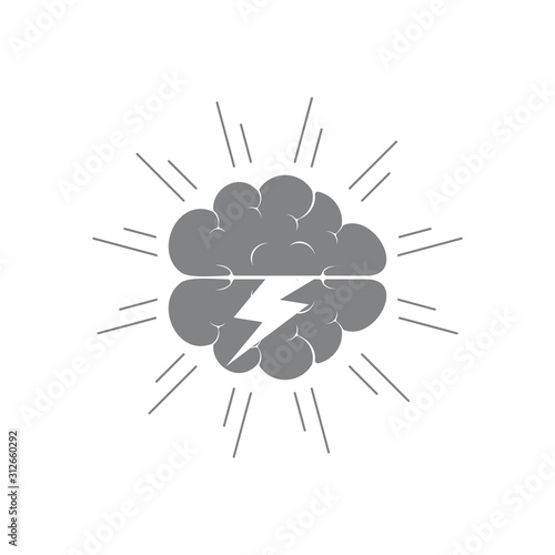 brain cloud storm symbol vector