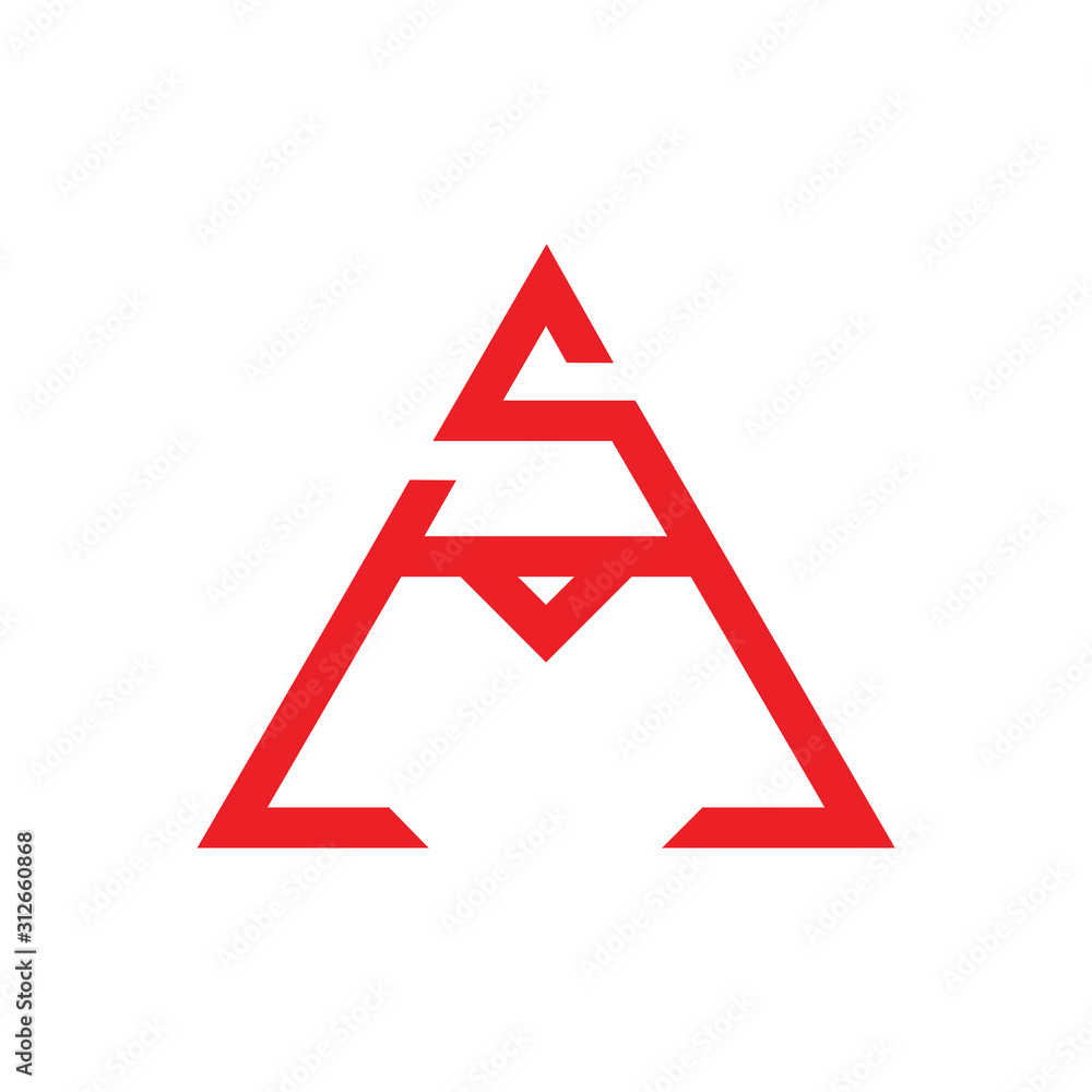 letter sm simple geometric triangle logo vector letter sm simple geometric triangle logo vector