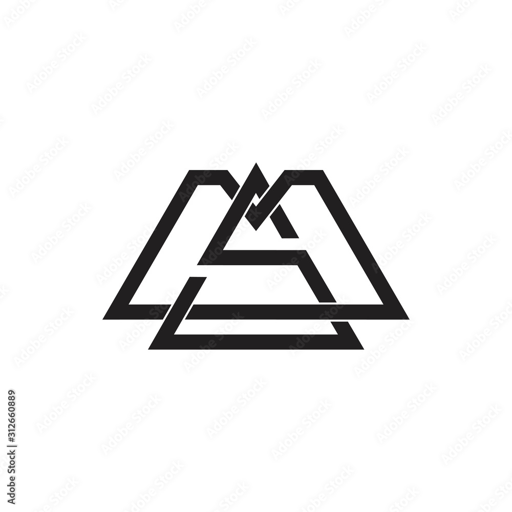 letter sm simple geometric triangle logo vector letter sm simple geometric triangle logo vector